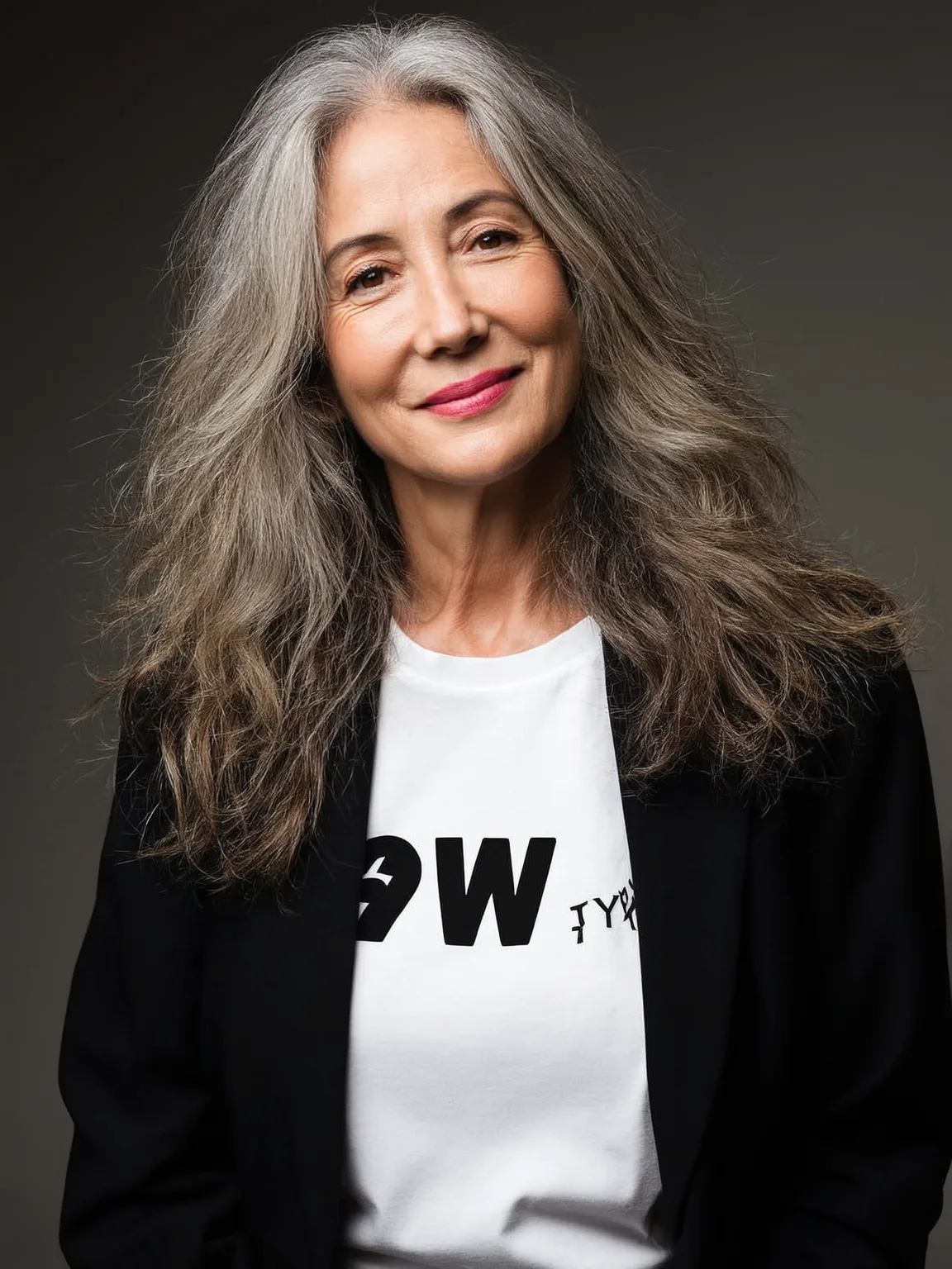 Long Wavy Layers with Natural Silver Gray Shade